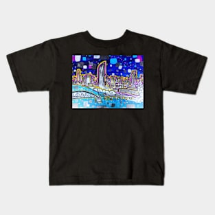 Vibrant Brisbane River Painting Kids T-Shirt